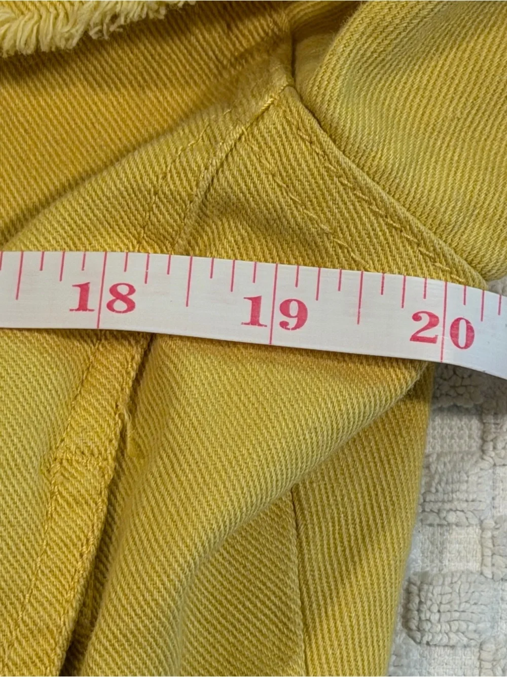 Love Tree Yellow Ruffle-Trim Denim Jacket